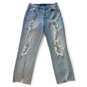 Hollister Ultra High Rise Vintage Straight‎ Leg Jeans with Distressed Details